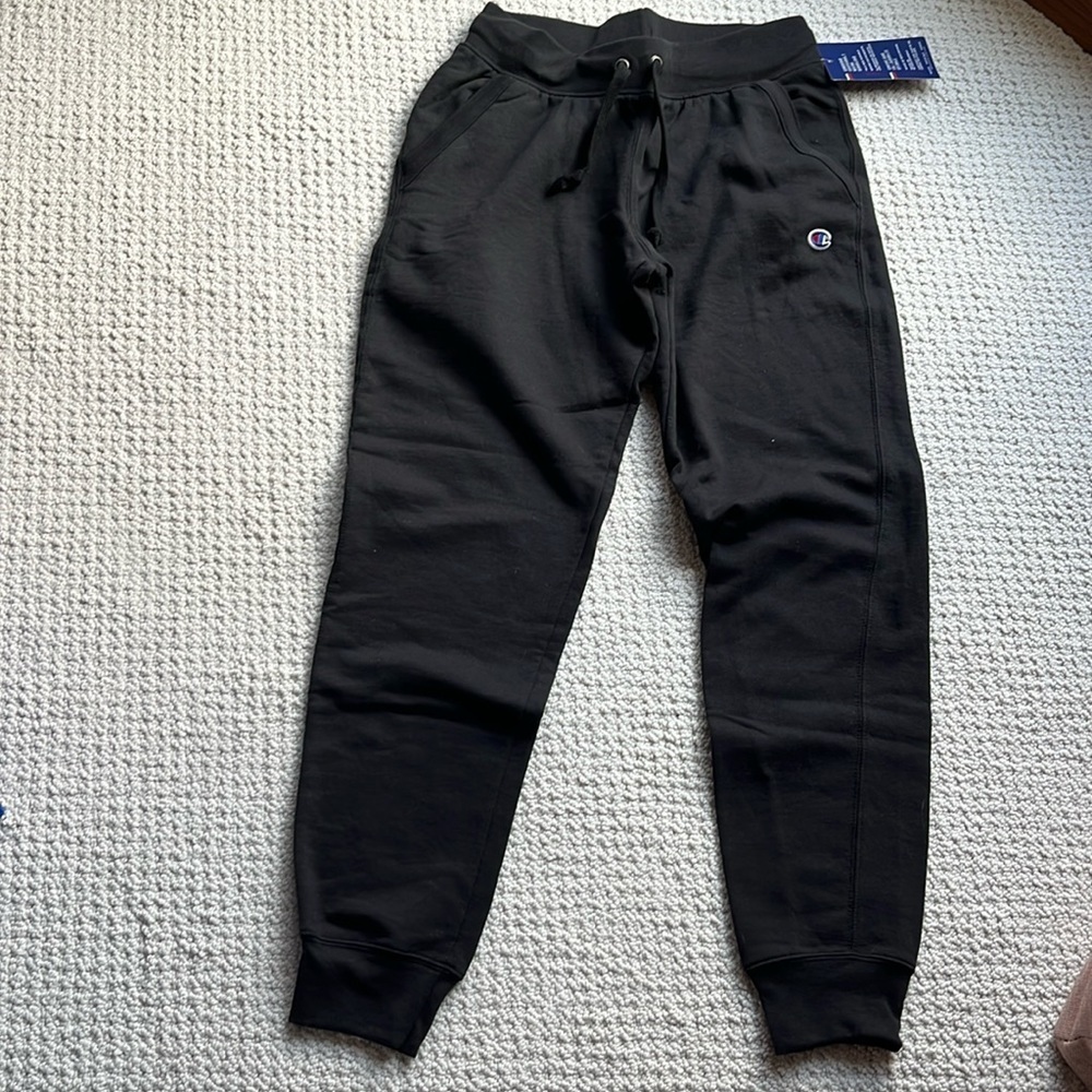 Champion power blend joggers Black Sweatpants elastic drawstring waist Size S